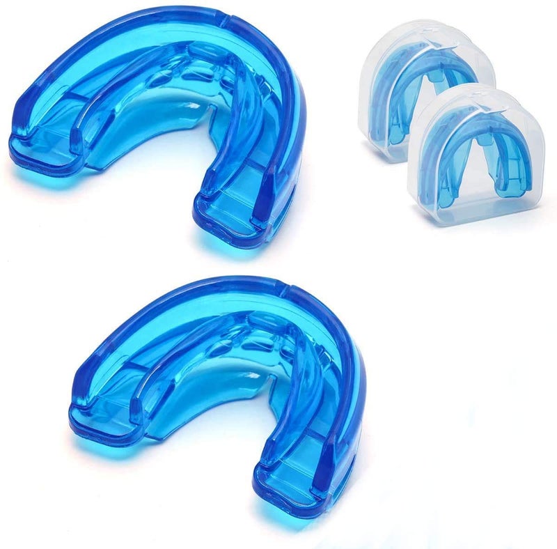 Coolrunner Double Braces Mouth Guard, Sports Athletic Mouth Guards Youth Mouthguard for Upper and Lower Teeth Protection Required for Youth, Teenager and Adults (Blue) (Blue) - Image 1